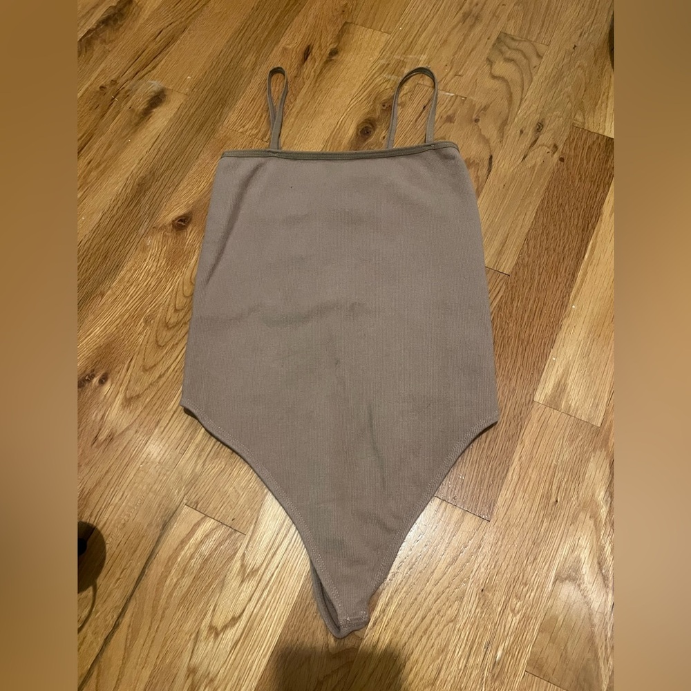 Good American Taupe Bodysuit with Thin Straps